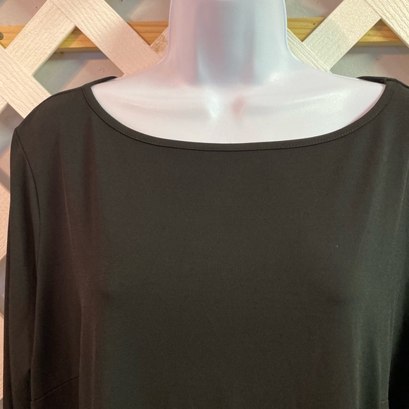 Joan Rivers Long Sleeve Luxe Knit Top with Side Seam Sequin Detail Black Large - Picture 3 of 6